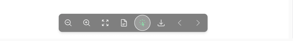 Invoice preview toolbar with the lock/pan toggle for selecting text on the PDF.